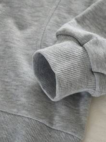 bearleader Girls Spring/Autumn Floral Lace Zipper Long Sleeve Sweatshirt Jacket And Mesh Patchwork Casual Pants Set - Grey - View 5