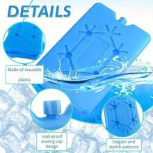 4-Pack/Reusable Ice Packs - Ultra-Thin, Long-Lasting And Reusable Cooling Pads - Perfect For Insulated Lunch Boxes, Breast Milk Storage And Keeping Food Fresh For Hours - Blue - View 6