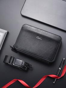 SHABILI Men's Shoulder Bag, Business Casual Versatile Practical Crossbody Bag, Large Capacity Multi-Compartment Portable Everyday Bag - Black - View 9