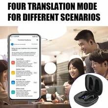 Electronics, 100+ Languages Real Time Translator Earbuds, Travel Business Study Abroad, Travelers Students Professionals, Translator Earbuds 4 Modes, 98% Accuracy 0.5s Offline Translation Bluetooth 5.3 HIFI - View 2