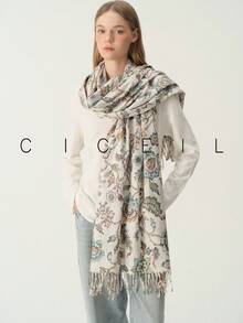 1pc Women's Floral Small Print Elegant Elegant Sweet Fashion Versatile Polyester Scarf For All Seasons Daily Wear - Brown - View 14