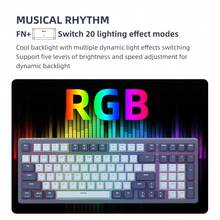 PANDA KYA98 Gaming Office Keyboard, Wired Ergonomic Mechanical Keyboard, Red Switch 98 Keys Fast Trigger, Adjustable Driver USB Interface, RGB Backlight Design, Compatible With Apple/ Systems - View 2