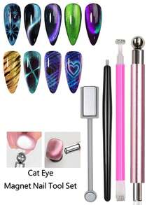 Beautizon Nailartlab 8pcs Multi-Function Strong Cat Eye Magnet Set, Magnet Magnet Magnet, Cat Eye Nail Polish Gel Design Nail Art Tools, Nail Supplies, Nail Tools, Nail Art Tools, Back To School, Nail Art, Nail Tools, Nail Patch Tools, Manicure Pedicure Tools - Multicolor - View 19
