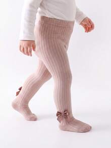 3 Buah Legging Bayi Balita Musim Semi & Gugur, Celana Ketat Warna Polos untuk Bayi Perempuan dan Anak-anak - MultiWarna - View 4