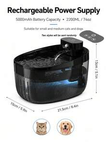 5000mAh Rechargeable Smart Cat Water Fountain, Automatic Infrared Sensor Drinking Water Dispenser For Small/Medium Cats, No Adapter Included - Multicolor - View 11