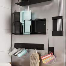 3/4 Cup Magnetic Storage Rack, Heavy Duty Carbon Steel Material, Strong Magnetic Cup Organizer, Multi-Functional Wall-Mounted Beverage Storage Rack, Suitable For Refrigerator, Kitchen, Bathroom, Toilet, Desk, Office, Camping Car, Garage, Wine Bottle, Mug, Insulated Cup - Multicolor - View 4
