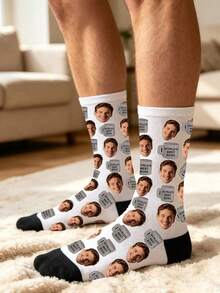 1 Pasang Kaos Kaki Wajah Kustom, Kaos Kaki Setengah Betis dengan Foto Personalisasi, Hadiah Lucu Kustom untuk Ulang Tahun, Hari Jadi, Hari Valentine, Hadiah Unik untuk Bos - MultiWarna - View 5