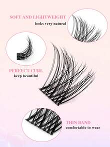 80PCS CC Individual Lash Clusters DIY Lash Clusters Fluffy&Natural Look Reusable Individual Eyelash Extension For Self Use At Home - CC - View 3