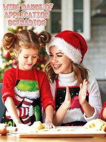 1/2/4pcs Christmas Apron, Fun Apron, Suitable For Kitchen Cooking, Festivals And Parties. It's Also A Great Gift To Give To Friends. - Multicolor - View 4