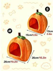 1pc Pumpkin Shaped Small Pet Bed, Hamster House, Rabbit Bed Mat Warm Pad, All-Season Small Pet Sleeping Bed, Suitable For Hamsters, Rabbits, Guinea Pigs - Multicolor - View 10