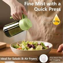 2-In-1 Glass Olive Oil Spray Bottle, Cooking Liquid Separator Bottle, 470ml, Spray And Pour Dual Use, Portion Control, Includes Stickers, Suitable For Salad, Frying And Grilling - View 7