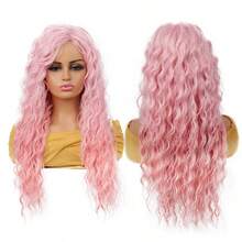 71.12cm Long Curly Wig, Gradient Gold Brown, Heat-Resistant Synthetic Fiber, Breathable Elastic Mesh Cap, Suitable For Daily Wear, Halloween Wig, Suitable For Beginners - Multicolor - View 18
