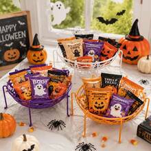 4pcs Halloween Round Storage Baskets Desktop Decorations Spider Web Style Storage Baskets For Halloween Parties, Evening Gatherings, Tabletop Ambiance, Random Colors - Multicolor - View 5