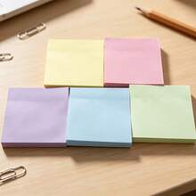 250pcs Random Color Self-Adhesive Sticky Notes, High Adhesion Aesthetic Office Supplies, Planner Notebook, Memo Pad, Home Office, Study, Universal Use - one-size - View 5