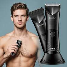 Hatteker 1pc 2-In-1 Hair Trimmer, Multi-Function Electric Epilator & Shaver, Private Area Grooming Kit For Men And Women - Black - View 11
