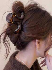 1pc/2pcs New Large Size 8cm Hair Claw Clip, Hair Claw For Long Hair Back Of Head - Multicolor - View 3