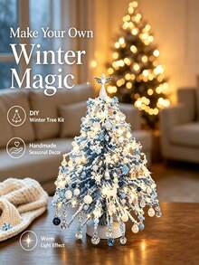 1 Set DIY Beaded Christmas Tree Kit, Handmade Shiny Holiday Decoration, 3D Crystal Bead Christmas Tree Making Set, Holiday Desktop Christmas Tree Decor - Multicolor - View 2