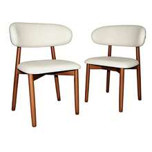 Modern Solid Wood Dining Chair Set - Ergonomically Shaped Backrest With Wooden Legs And Non-Slip Feet, Suitable For Kitchen, Office And Living Room (Natural Wood Color, Set Of 2). - Walnut + Chairs - View 7
