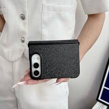 1pc Black & White Minimalist Textured Anti-Drop Shockproof Anti-Scratch Anti-Fingerprint Anti-Dust Full Coverage Hinge Integrated Protection Raised Camera Lens Protection Wear-Resistant Stain-Resistant Tight Fit Precise Cutouts Leather + PC Hard Shell Material Foldable Full Coverage Phone Case No Extra Accessories Compatible With Apple - Multicolor - View 6
