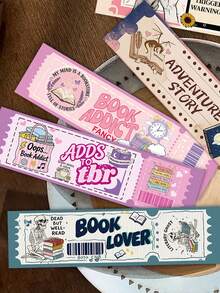 30pcs Book Lovers Club Bookmarks Decorative Small Cards Books Decorative Cards Reading Labeling Cards - A - View 5