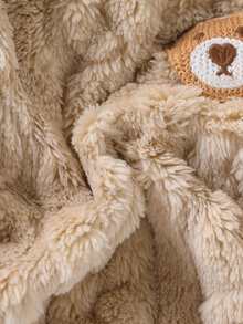 Autumn/Winter Jacquard Plush Cute Pet Cat/Dog Sweatshirt, Adorable Bear Embroidery, Ribbed Collar And Cuffs, Comfortable For Outings - Apricot - View 9