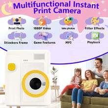 Kamera Digital Cetak Instan untuk Dewasa dan Anak-anak, Kamera Video Selfie HD 1080P dengan Layar 2,4 inci, Printer Portabel dengan Zoom Digital 16X, Efek Filter MP3, Kit Kamera Lengkap dengan Kertas Cetak dan Kartu Memori, Hadiah untuk Perjalanan, Liburan, dan Acara Keluarga. - XX-Beraneka Warna - View 5