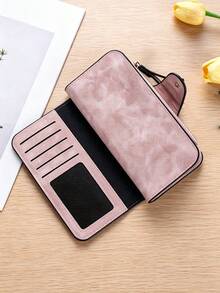 Gray Tabby Cat Design Retro Wallet, Two Fold Multi Zipper Separated Wallet, Coin Purse, Multiple Card Slots And Cash Compartments, Daily Commuting - Multicolor - View 5