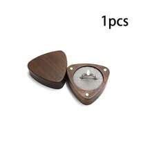 1‑Piece Personalized Triangular Single‑Slot Ring Box, Custom Unique Walnut Ring Box For Proposal, Engagement, Wedding And Anniversary - Multicolor - View 9