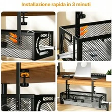 Soporte multi-enchufe para debajo del escritorio, metal negro - negro - Ver 7