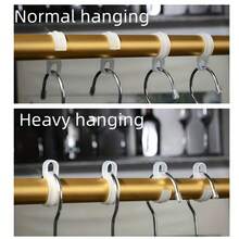 1 Pack 5/10/20pcs Plastic Hanger Hooks, Windproof Hanger Hooks, Drying Hooks, Home And Dorm Essential, Hangers - White - View 9