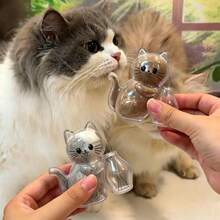1pc Cat Whisker Collector, Cat Vase Fridge Magnet, Kitten Pushing Bottle Acrylic Magnetic Fridge Magnet, Cat Souvenir, Funny Little Gift For Friends - one-size - View 3