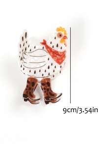 1pc Women's Creative Personalized Farm Rooster Cartoon Animal Ponytail Bun Hair Claw Clip, Suitable For Daily Party Styling And Decoration - Multicolor a - View 2