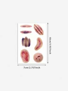1pc Halloween Realistic Bruise Scar Temporary Tattoo Sticker, Realistic Fake Tattoo Design, Suitable For Daily Wear, Bachelorette Party Favors, Music Festivals, Games, Graduation Gifts, Lasts 3‑5 Days - Multicolor - View 4