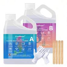Kit Pembuatan Cetakan Silikon 35,2 Oz Silikon Cair Ultra-Elastis, Cocok untuk Pembuatan Cetakan, Karet Silikon Transparan Cepat Mengering, Digunakan untuk Pengecoran Resin, Silikon, Lilin, Cetakan Sabun - A - View 10