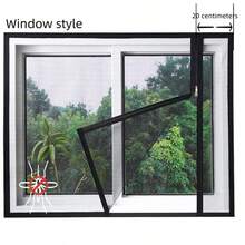 Black Mesh Screen With Black Trim And Right-Side Zipper, Customizable Size, Easy To Open And Close, Secure Mosquito Protection For Home Peace - Black Mesh With Black Trim, Right-side Zipper - View 1