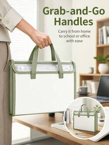 13-Slot Expanding File Organizer, Modern Minimalist Premium PP Material Accordion-Style Rectangular Large Capacity Portable Handheld A4/Letter Size Document Classification File Box, Suitable For Home, School, Back To School Season, Business Office Supplies - A - View 5