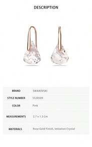 Swarovski Lunar Drop Shaped Women's Earrings 5528509 - Pink 5528509 - View 7