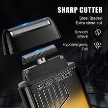 HIENA Portable Electric Shaver For Men, Reciprocating Foil Razor, USB Rechargeable Cordless Beard Trimmer, Gradient Color Mini Travel Shaver, Men Grooming Tool, Ideal Gift For Him - Multicolor - View 8