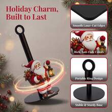 1/2pcs Christmas Paper Towel Holder Stand Santa Claus Reindeer Decor Free Standing Roll Paper Dispenser For Kitchen Countertop Holiday Home Table Decor Gift For A Friend - Multicolor - View 9