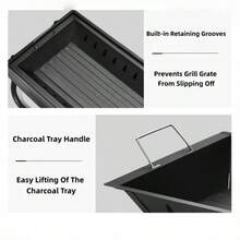 Portable Foldable Outdoor Charcoal Barbecue Grill, Dual-Control Tabletop BBQ Grill, Lightweight Travel Grill For Camping Beach Backyard Parties Outdoor Picnic - B - View 7