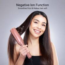 LANDOT Catokan Rambut Keramik Lebar 1,75 inci, Pelurus Rambut Profesional dengan Minyak Maroko dan Keratin, Alat Penata Rambut Anti-Kusut, Halus dan Berkilau, Cocok untuk Semua Jenis Rambut - Rose Gold - View 5