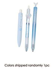 1pc/3pcs Ocean Heart Neutral Pen, Fresh And Beautiful Gradient Sea Salt Blue Shell Fish Tail Retractable Pen AS Double Pearl Black Ink - Ocean Series - View 7