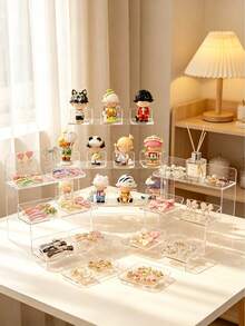 Wall-Mounted Figure Display Shelf, No-Drill Acrylic Storage Box, Wall Display Cabinet, Suitable For Figures, Standees, Mini Beads, Space-Saving Home Decor Storage Rack - Multicolor - View 3