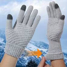 2PCS Winter Touch Screen Gloves, Unisex Warm Thermal Gloves For Cold Weather, Fashion Versatile Hand Gloves For Driving, Cycling, Office Work, Dating, Daily Outdoor Use, Couple Style Accessory - A - View 3