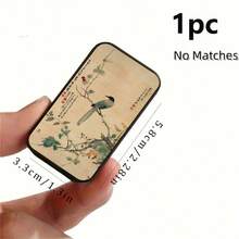 1pc Vintage Magpie Oriental Painting Metal Matchbox (Matches Not Included), Can Store Matches, Coins, Small Accessories And Other Small Items, Portable Multi-Functional Mini Storage Box, Perfect Gift For Antique Collectors, Birthday Gift. - Multicolor - View 8