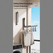 1pc Over-The-Door Folding Drying Rack, Heavy Duty Space-Saving Clothes Storage Rack, Suitable For Clothes, Towels, Hats, Essential For Travel, Home, Apartment, Dorm, College Students - Multicolor - View 5