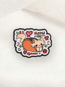Taco Cat Enamel Pin Funny Food Pet Cartoon Lapel Badge For Backpack Jacket Decor - Multicolor - View 5