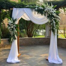 1/2/6pcs White Wedding Backdrop Curtain, White Milk Silk Background Cloth - White - View 6