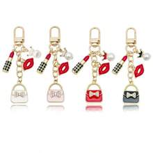 2pcs/Set (Chain + Clip) New Women's Fashion Creative Phone Lanyard Outdoor Travel Fashion Decoration Bag Charm Key Chain Jewelry Accessory Pendant Phone Strap Gift - Scented Lipstick - View 6