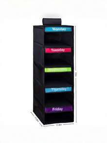Multi-Layer Hanging Closet Organizer Bag, Fabric Storage Bag With Labels, Baby Room Clothing Storage Organizer Rack - Transparent - View 11